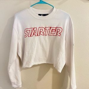 Starter white/red Cropped Sweater